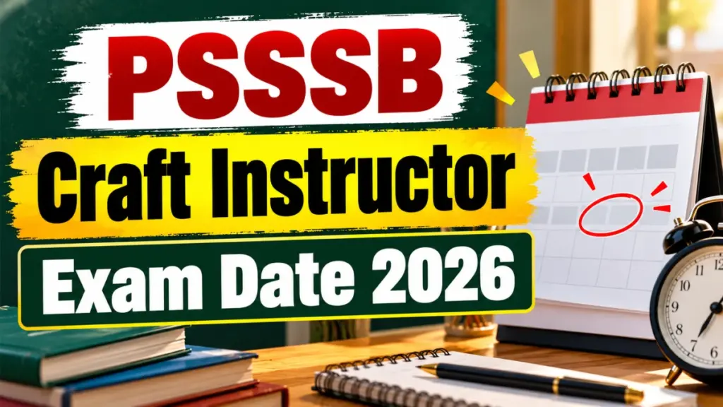 PSSSB Craft Instructor exam from 6 to 13 October, admit card out