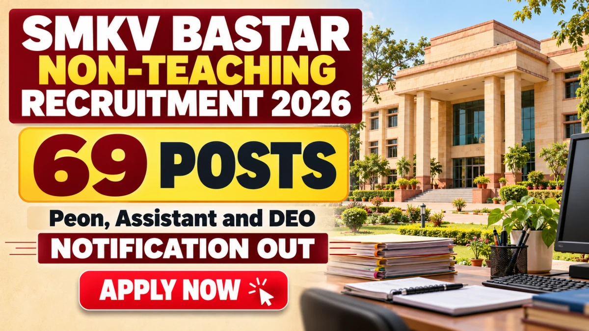 SMKV Bastar announces 69 non-teaching posts