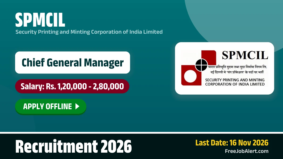 SPMCIL seeks 4 Chief General Managers on deputation