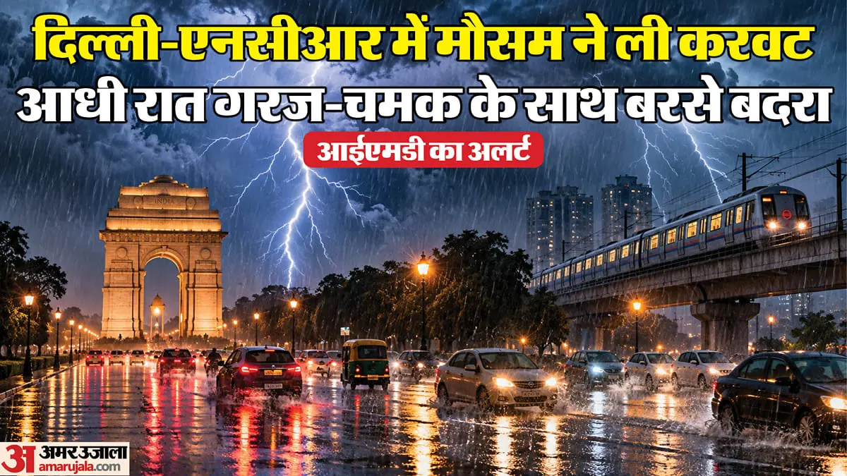 दिल्ली एनसीआर में झमाझम बारिश, तापमान गिरा, गौतमबुद्ध नगर के लिए ऑरेंज अलर्ट