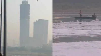 Toxic Yamuna foam returns as Delhi AQI hits 168