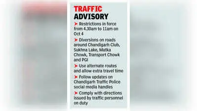 Traffic curbs on Chandigarh roads for Air Force marathon on 4 October