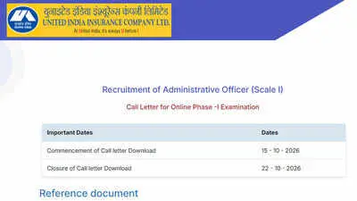 UIIC releases AO admit card 2026 for October 22 exam