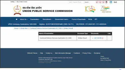 UPSC releases CDS 2 result, September 2026 recruitment outcomes