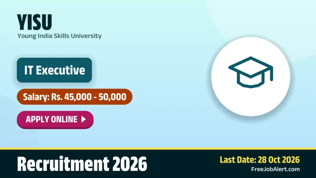 Young India Skills University hires IT Executive, apply by 28 October