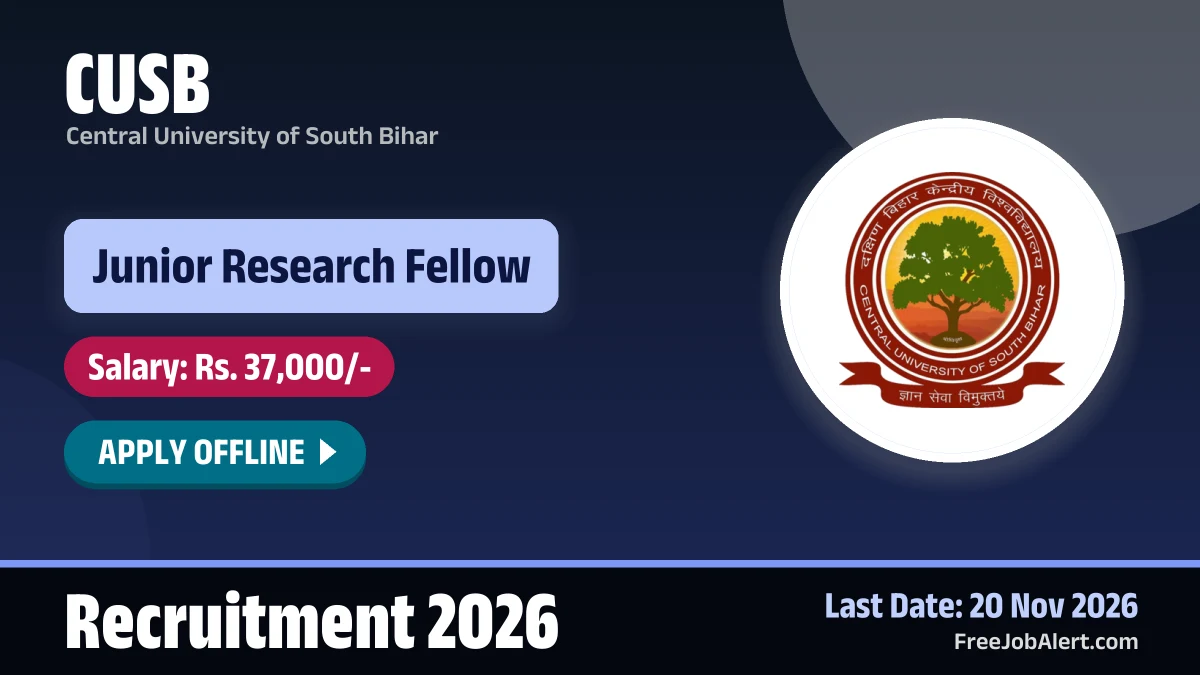 CUSB seeks one Junior Research Fellow for millet project